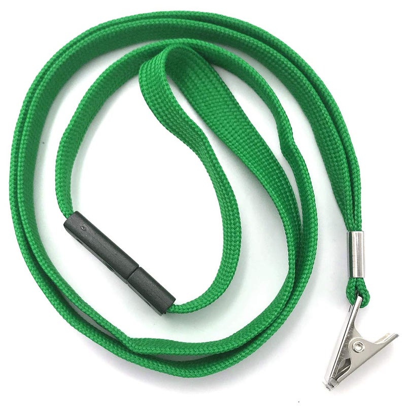 Bird Fiy Lanyards Breakaway Bulk Black Lanyards Neck Flat Safety Badge Lanyard Bulldog Clip (Green, 50 PCS) - Image 3